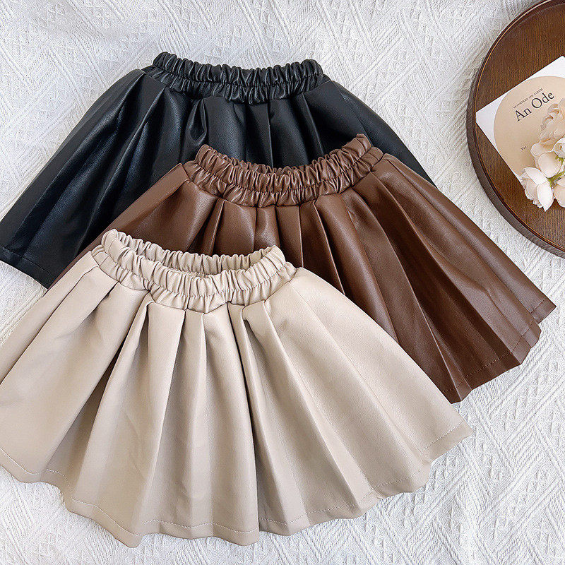 女童皮裙短裙2023秋冬新款女宝宝纯色半身裙百搭韩版加绒百褶裙子,童装/婴儿装/亲子装,半身裙,淘宝优惠券,粉丝福利购,淘宝优惠卷