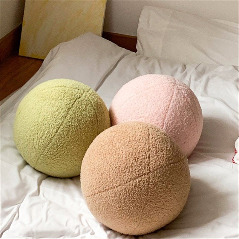 北欧简约创意纯色圆球毛绒玩具抱枕客厅沙发靠垫儿童房装饰玩偶,居家布艺,抱枕被,淘宝优惠券,粉丝福利购,淘宝优惠卷