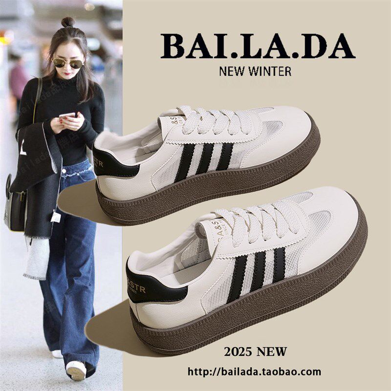 爆款透气网面德训鞋小白女鞋女款2025夏季夏天新款百搭休闲板鞋子