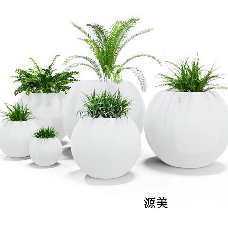 定制玻璃钢户花箱外公园景区大型花坛简约美陈P创意花盆瓶花钵组