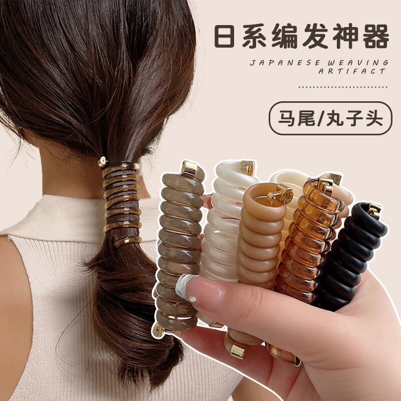 果冻色皮筋电话线扎马尾秋冬高弹耐用皮套2024新款网红头绳发饰女