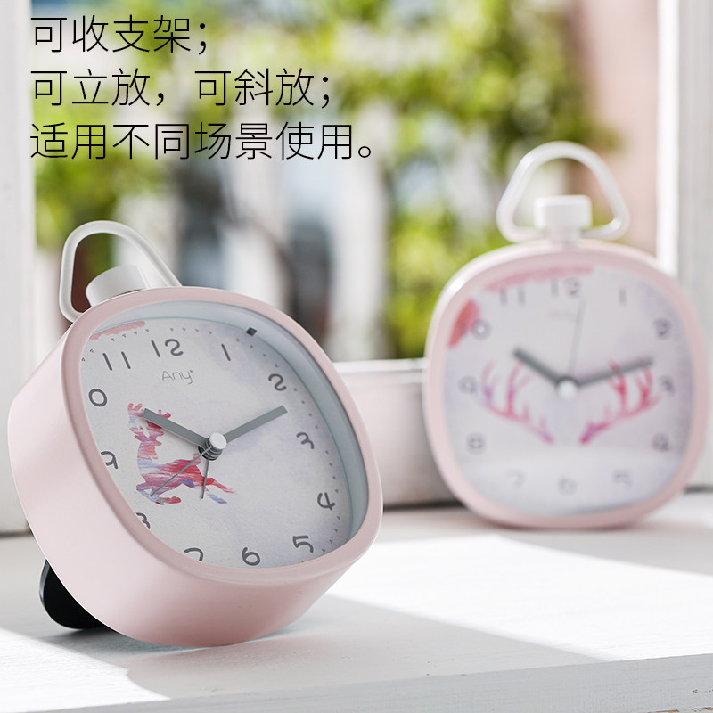 极简闹钟北欧风小台钟表床头静音闹铃学生用卧室宿舍书架装饰摆件