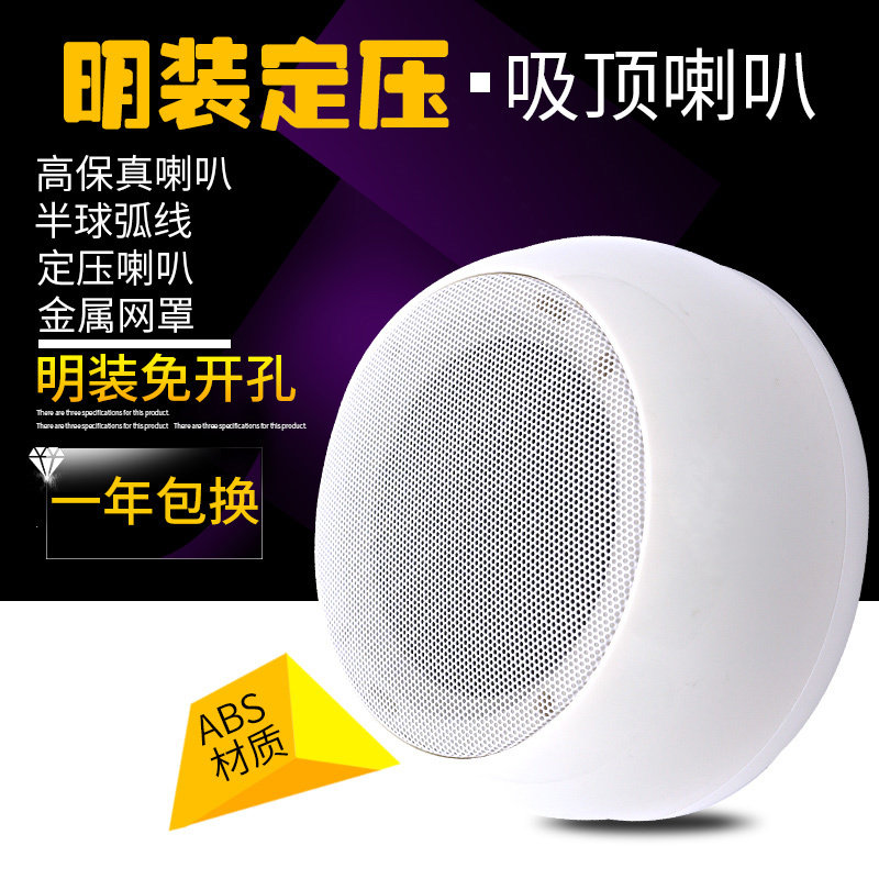 明装吸顶喇叭店铺商场免开孔天花吊顶音响超市背景音乐公共广播