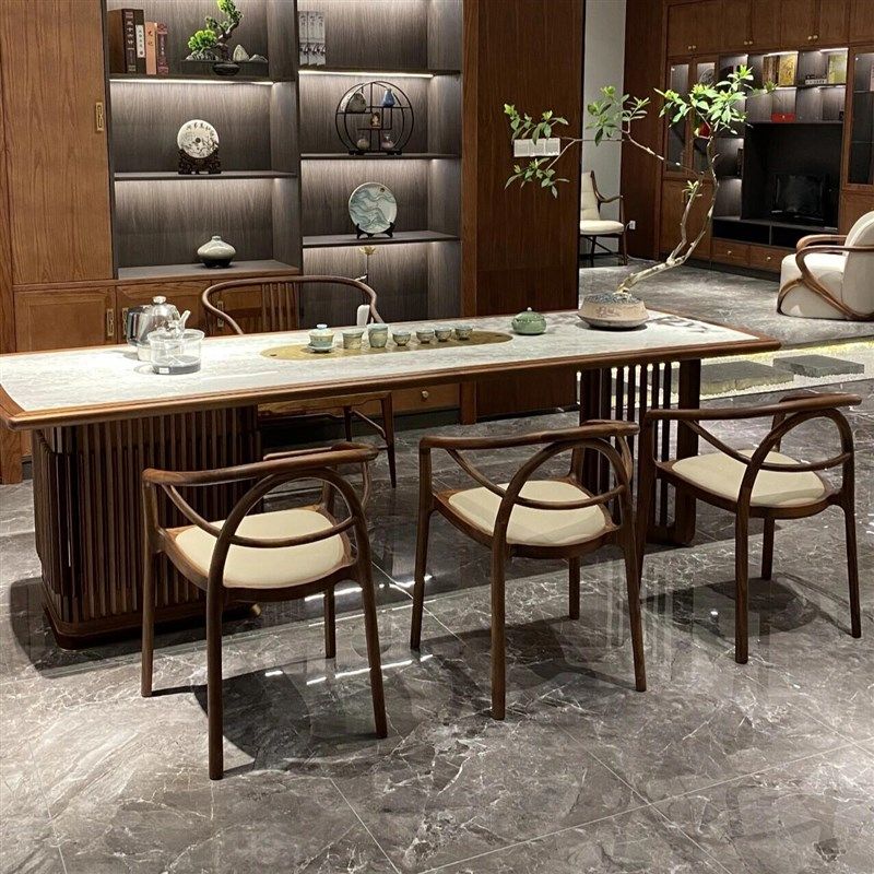 实木茶桌椅组合新中式禅意岩板茶台茶几茶道家用客厅办公室泡茶桌,住宅家具,家用茶台/茶桌,淘宝优惠券,粉丝福利购,淘宝优惠卷