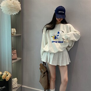 2024新款洋气时尚爆款高级感炸街宽松卫衣运动短裙百褶裙两件套装