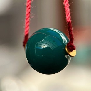 湖北原矿高瓷全玉化绿松石单珠散珠多宝手串文玩配珠老油绿顶珠