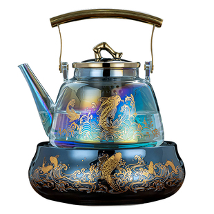 小型家用烧水泡茶茶壶耐高温 电陶炉煮茶器玻璃提梁壶茶具套装