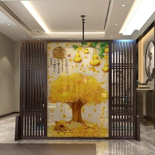 实木隔断屏风墙客厅进门入户玄关家用简约现代卧室遮挡座屏 新中式