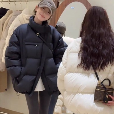 羽绒服女中长款加厚冬季2024新款韩版宽松高级感小个子面包服外套