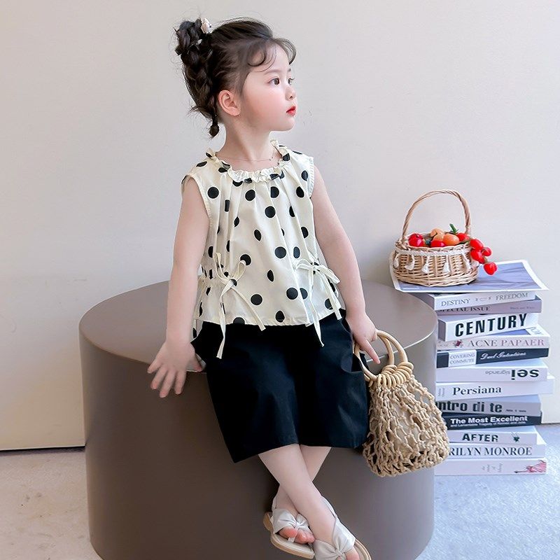 女童睡衣套装2025新品棉质潮流波点无袖春款儿童背心阔腿裤两件套,童装/婴儿装/亲子装,套装,淘宝优惠券,粉丝福利购,淘宝优惠卷