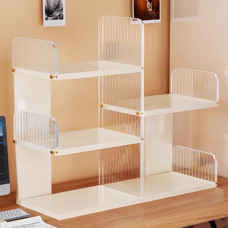 办公桌收纳可伸缩亚克力办公工位桌面置物架书架学生桌上改造神器