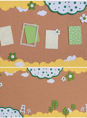 幼儿园小学春天绿色系家园联系黑板报大尺寸文化墙贴墙壁饰含防疫