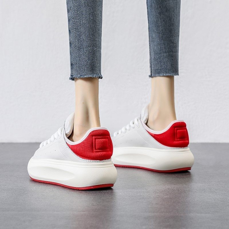 厚底真皮小白鞋女春季透气松糕鞋2024新款增高港风面包鞋运动板鞋,女鞋,休闲板鞋,淘宝优惠券,粉丝福利购,淘宝优惠卷