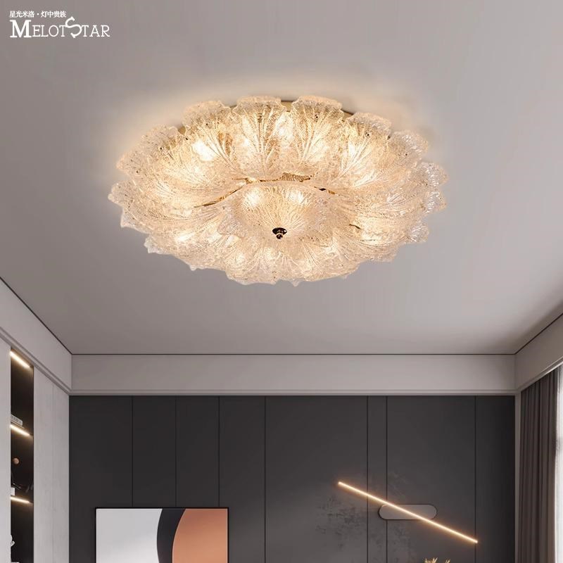 奶油风法式客厅吸顶灯餐厅卧室浪漫精致高端手工玻璃轻奢简约吊灯