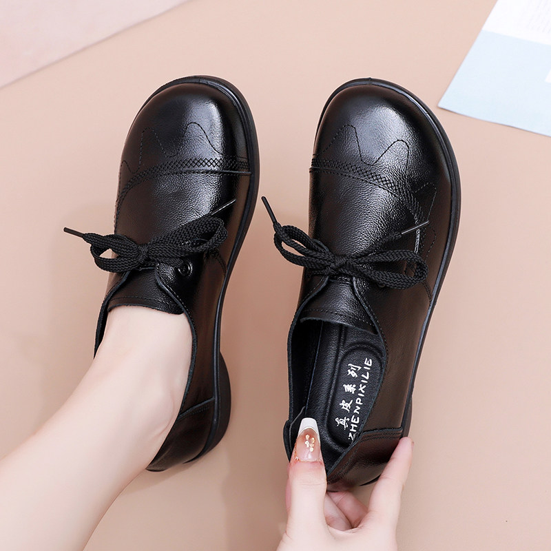 2023新款中老年妈妈鞋真皮平跟软底休闲防滑单鞋女老人轻便牛皮鞋,女鞋,深口单鞋,淘宝优惠券,粉丝福利购,淘宝优惠卷