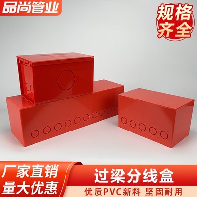 过梁分线盒长方形明装电路穿梁过线盒PVCM大尺寸水电过梁盒过路盒