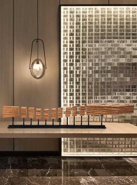 境泉木雕工艺品样板房装饰摆件酒店大堂售楼处大厅软装雕塑艺术品