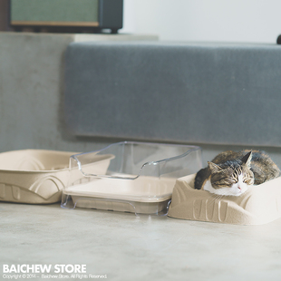 白猪商店 c毛爪免洗猫砂盆 可抛弃型宠物猫厕所周抛月抛猫砂盆环