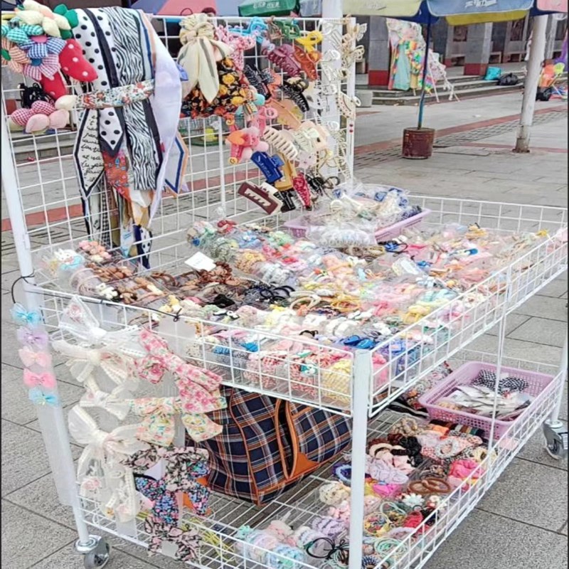 摆摊车背板小饰品铁网挂钩收纳多层挂架网格片配件户外车铁架工艺