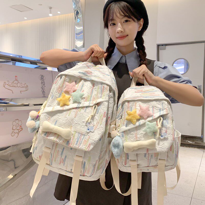 书包女小学生3一6年级韩版初中女生高中生大学生减负儿童背包挂件