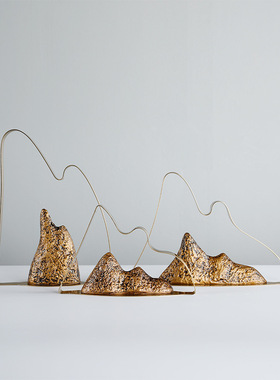 创意禅意摆件现代金属工艺品室内新中式样板间客厅家居玄关装饰品