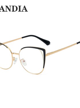 95728 新款男女金属防蓝光眼镜架平光镜文艺复古圆框近视眼镜