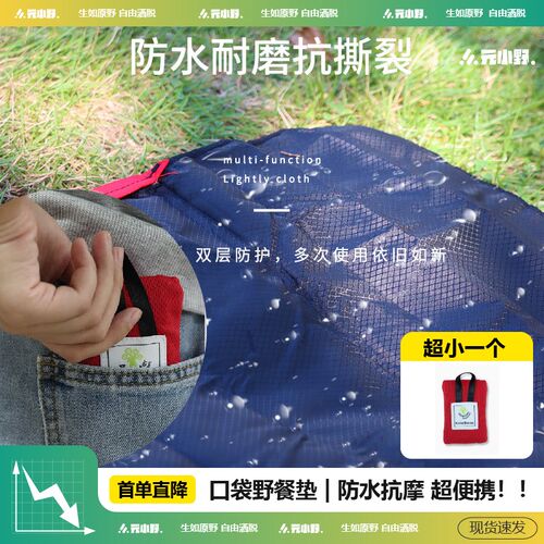 户外野餐垫防潮垫加厚便携式口袋折叠坐垫地上超薄沙滩垫防水防沙