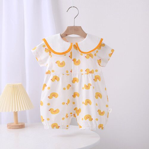 婴儿夏季连体衣女婴夏装超萌婴儿服C女宝宝衣服可爱公主服纯棉哈