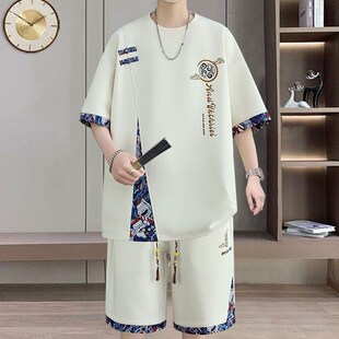 国风男夏季 青少年两件T套帅气中式 套装 休闲短裤 男 短袖 中国风套装