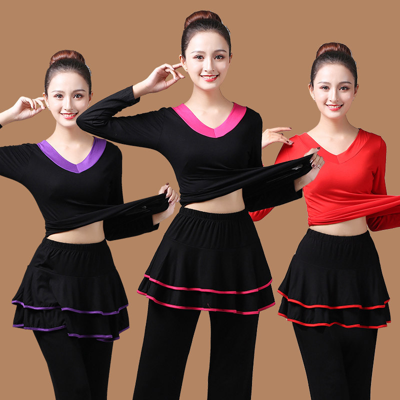 广场舞两件套中老年舞蹈s服新款套装短袖裙裤大妈跳舞演出服松紧