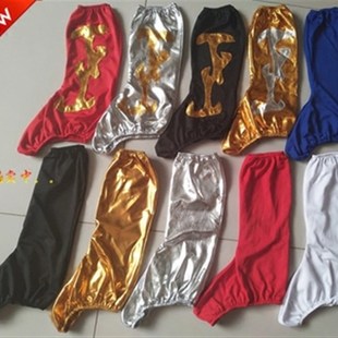 儿童成人舞蹈鞋 套藏族靴套民族袜套舞O台演出脚套长筒黑红 蒙古鞋