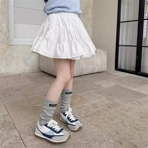 女童半身裙夏季2025新款洋气甜美小学生白色短裙裤儿Y童装夏装裙