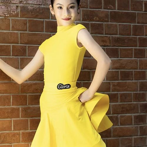 2024新款拉丁舞专业比赛服儿童女练功训练规定P女童标服舞蹈演出