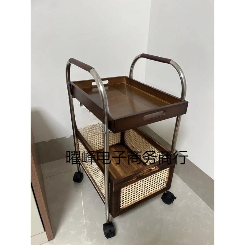 不锈钢2层小推车DIY某小书带轮置物架脸盆架卧室客厅餐厅酒店