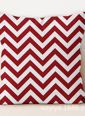 红色几何抱枕套简约现代汽车护腰靠枕办公室午休枕头客厅沙发装饰