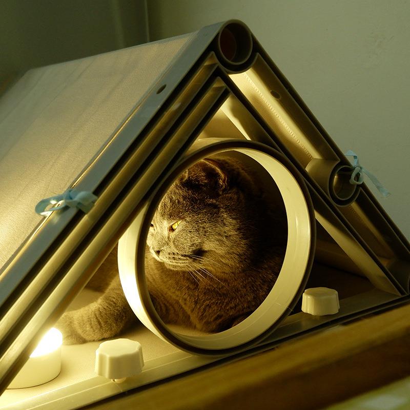 宠物猫窝猫爬架吊床吸盘拼接设计多场地阳台猫床遂道床宠物阳台