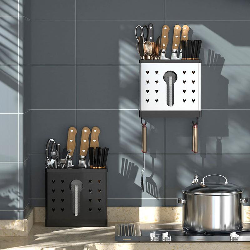 厨房置物架筷子笼菜板锅盖刀架一体免打孔壁挂多功能用品家用大全