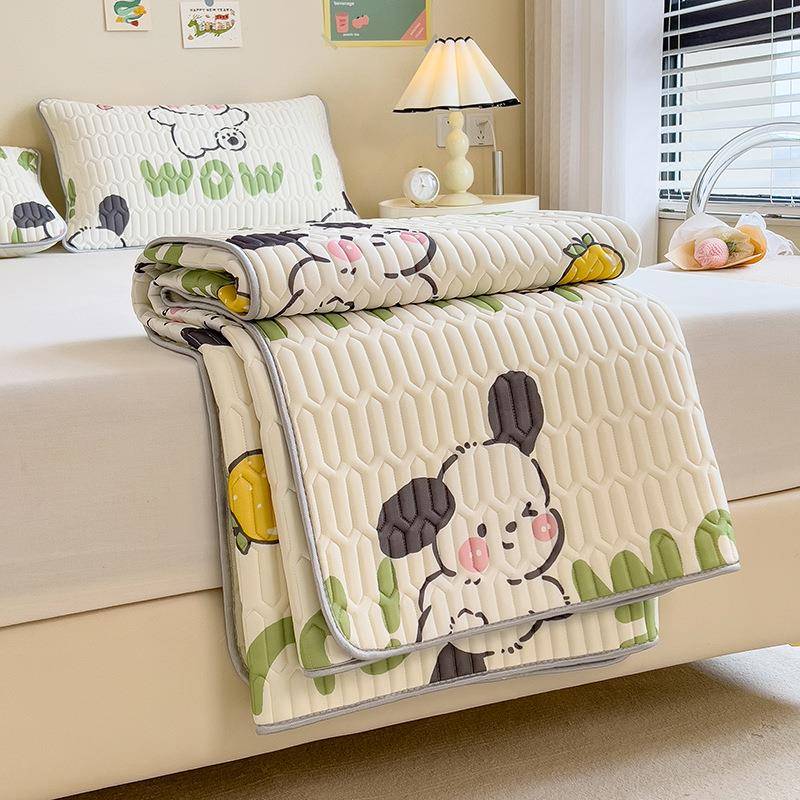 夏季冰丝乳胶凉席三件套可水洗学生宿舍凉垫床单人空调软席子