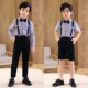 男孩十岁生日 套装 小主持人礼服男童钢琴演奏儿童背带裤 演出服西装