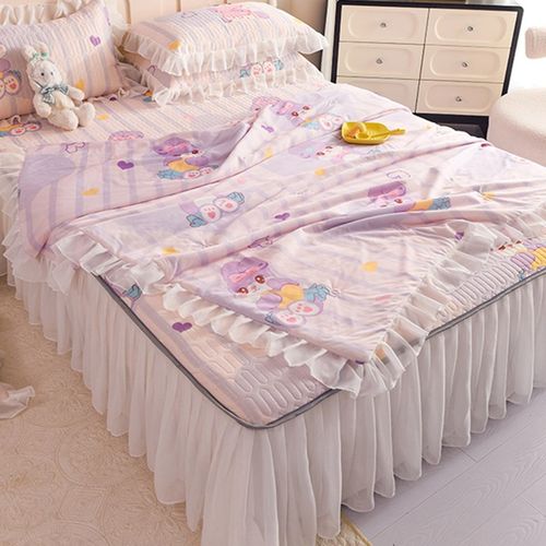 夏季床裙款乳胶凉席三四件套夏天凉感冰丝夏凉Q被可折叠式空调软