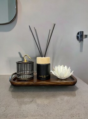 新中式卫生间浴室摆件样板房卫浴卖场装饰品香薰托盘组合套装软装