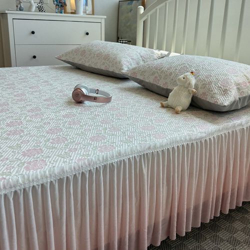 公主风床裙款夏季凉感冰豆豆凉席冰丝F凉席三件套双人空调席软席