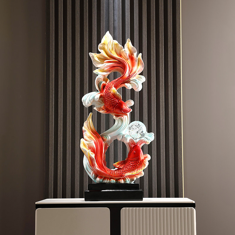 年年有余鱼摆件入户玄关电视机旁大型招财客厅办公室装饰乔迁礼品,家居饰品,装饰摆件,淘宝优惠券,粉丝福利购,淘宝优惠卷