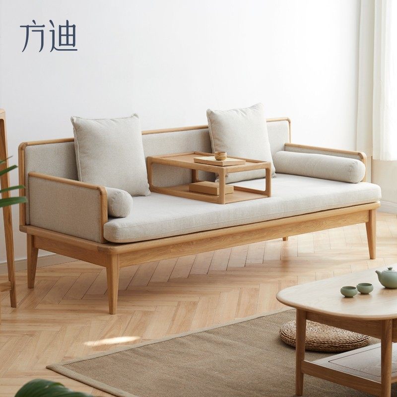 方迪全实木新中式罗汉床禅意水曲柳双人沙发榻小户型客厅现代简约