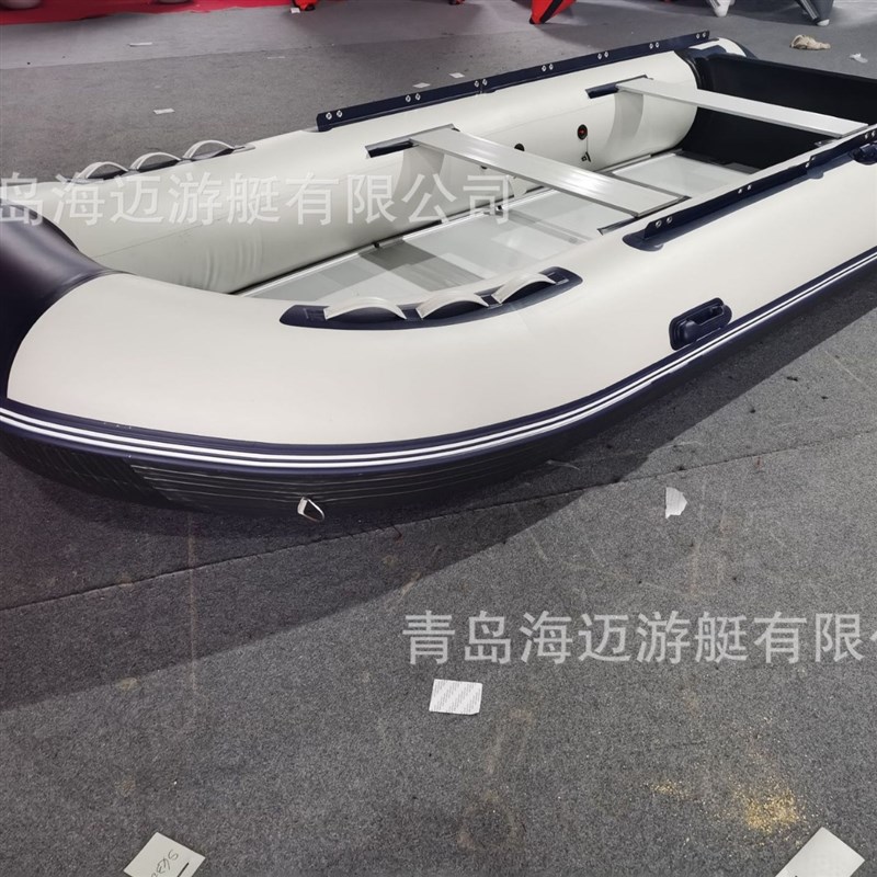 4.3米 PVC充气橡皮艇 铝合金地板冲锋舟 海钓钓鱼艇 运动休闲艇