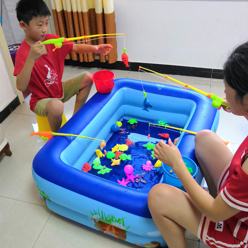 钓鱼玩具儿童磁性鱼益智戏水长方池加厚男女宝宝小猫钓鱼玩具池套,玩具/童车/益智/积木/模型,钓鱼类玩具,淘宝优惠券,粉丝福利购,淘宝优惠卷