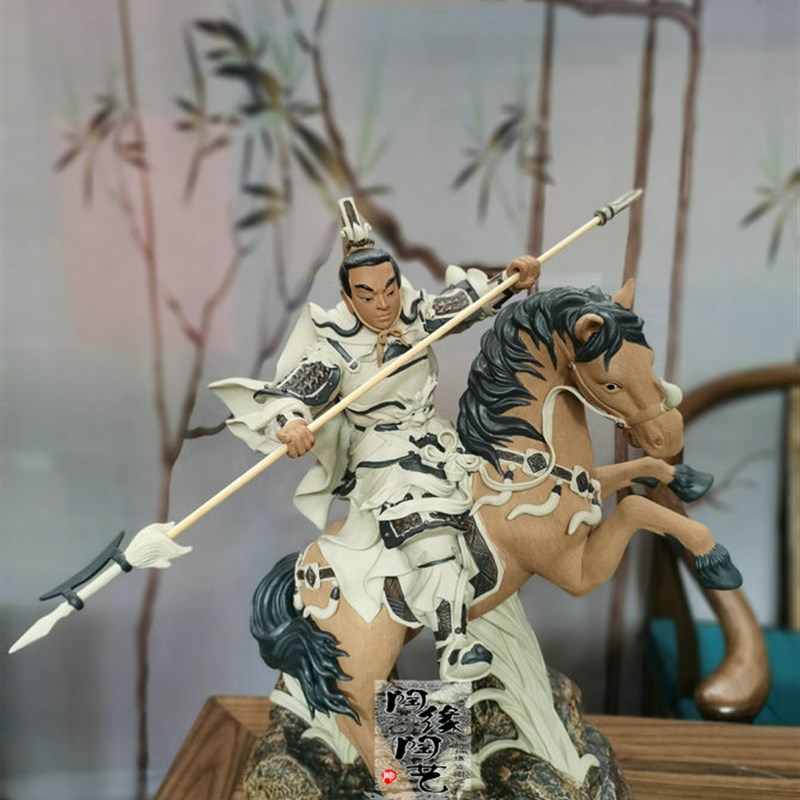 陶瓷工艺b品  石湾公仔 三国 三英战吕布 吕布