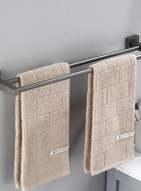 枪灰色浴室毛巾架毛巾杆长25cn30cm35cn45cn55cm卫生间置物架免钉