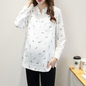 春装 衬衣春秋显瘦A版 时尚 孕妇装 款 孕妇打底衣短款 孕妇上衣V领衬衫