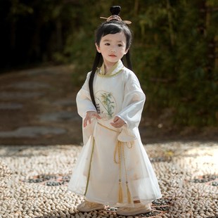 汉服男童春装宝宝中国p风明制长袍唐装仙气古风套装儿童两件套古